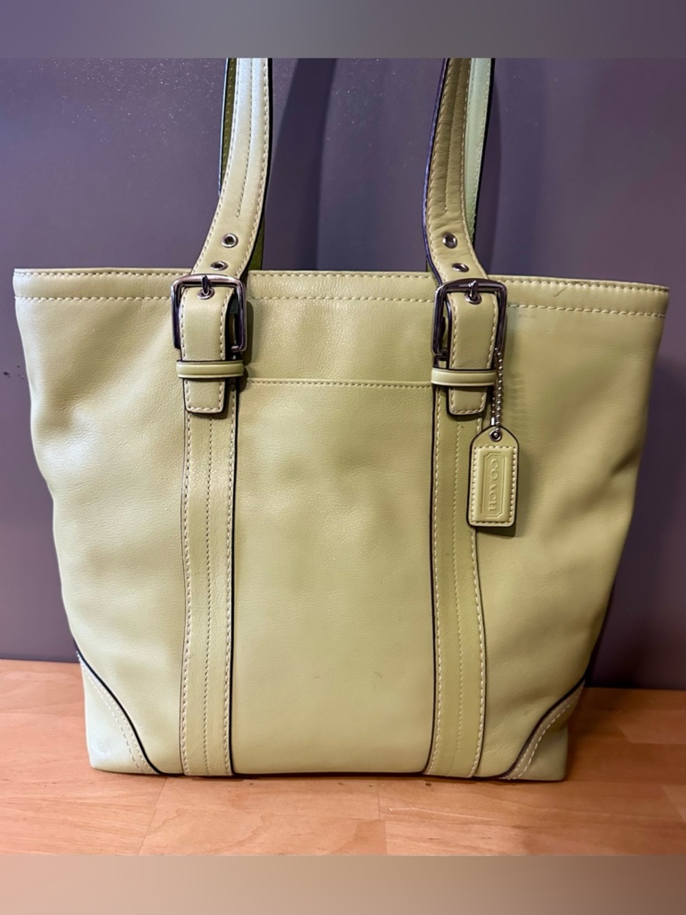 Coach Y2K  Lime Hampton Tote, F11201 - Picture 3 of 16